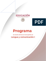 Programa de Estudios - Lengua y Comunicación 1° Semestre