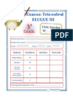 Examen Trimestral Bloque 3 - Tercer Grado - EDUCACION MAESTROS