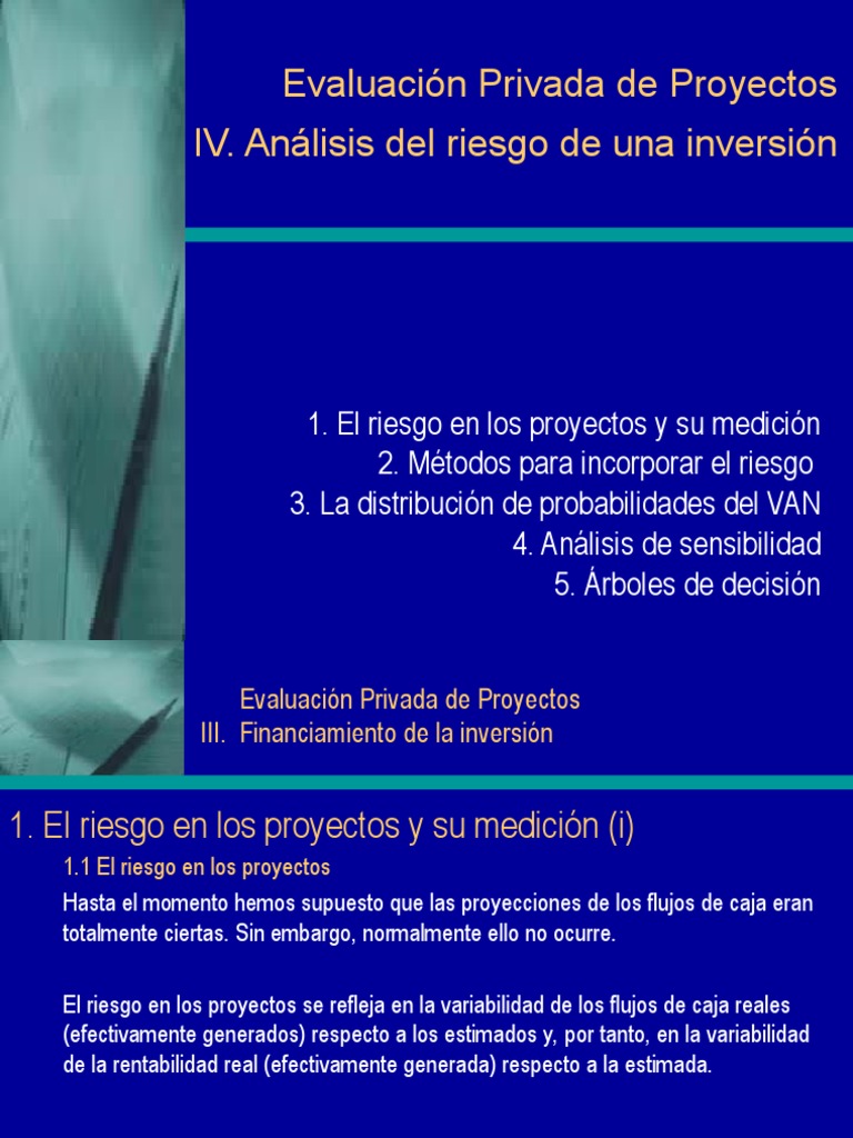 Análisis de Riesgo en Proyectos de Inversión | PDF | Riesgo | Análisis ...