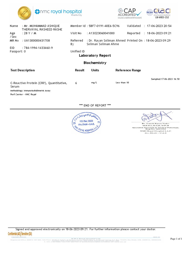 C reactive protein crp quantitative serum pdf