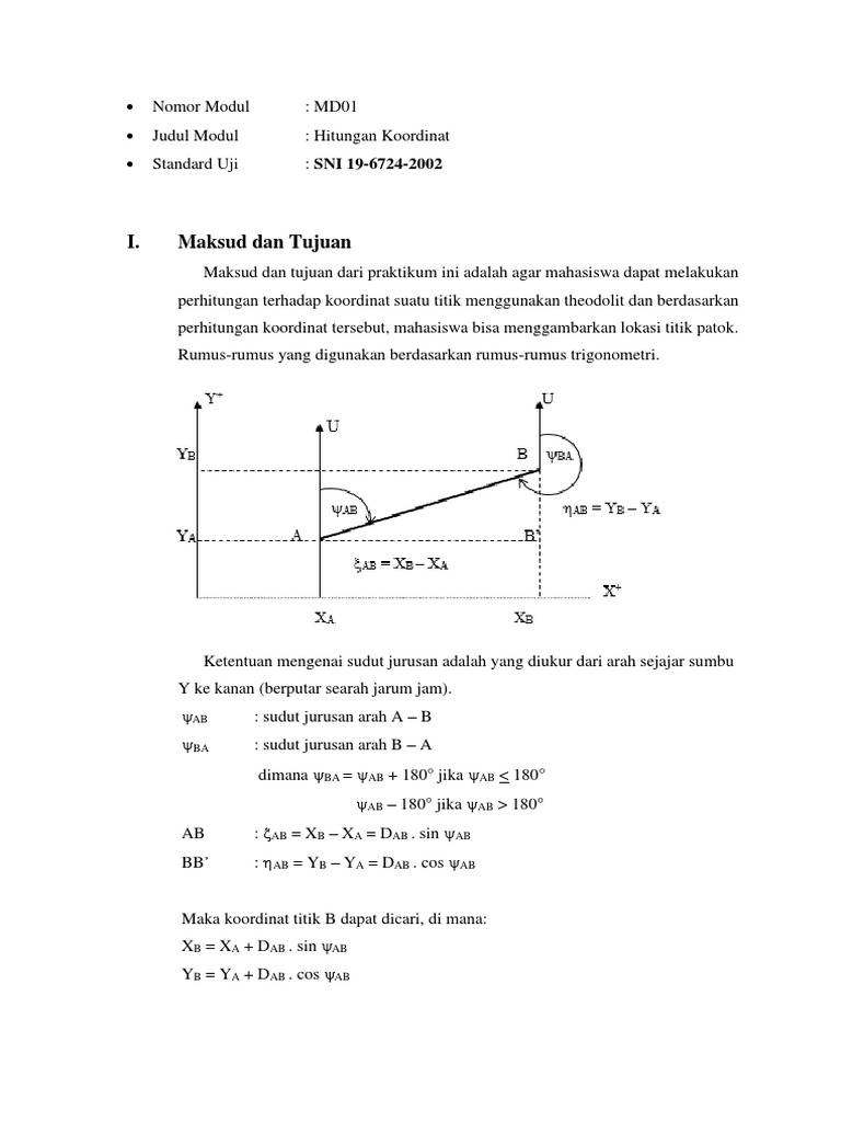 Modul 01 - Perhitungan Koordinat | PDF