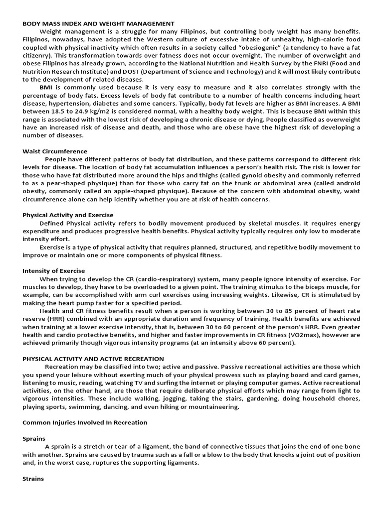 Body Mass Index And Weight Management Download Free Pdf Body Mass