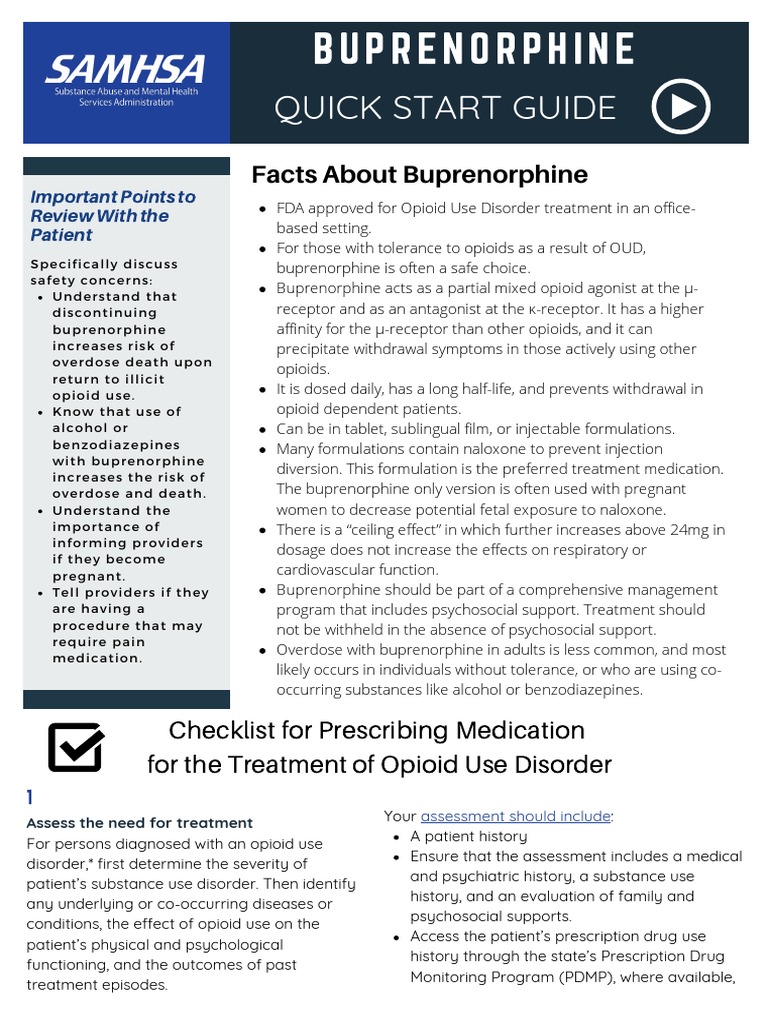 Subutex Quick-Start-Guide | PDF | Addiction | Opioid Use Disorder