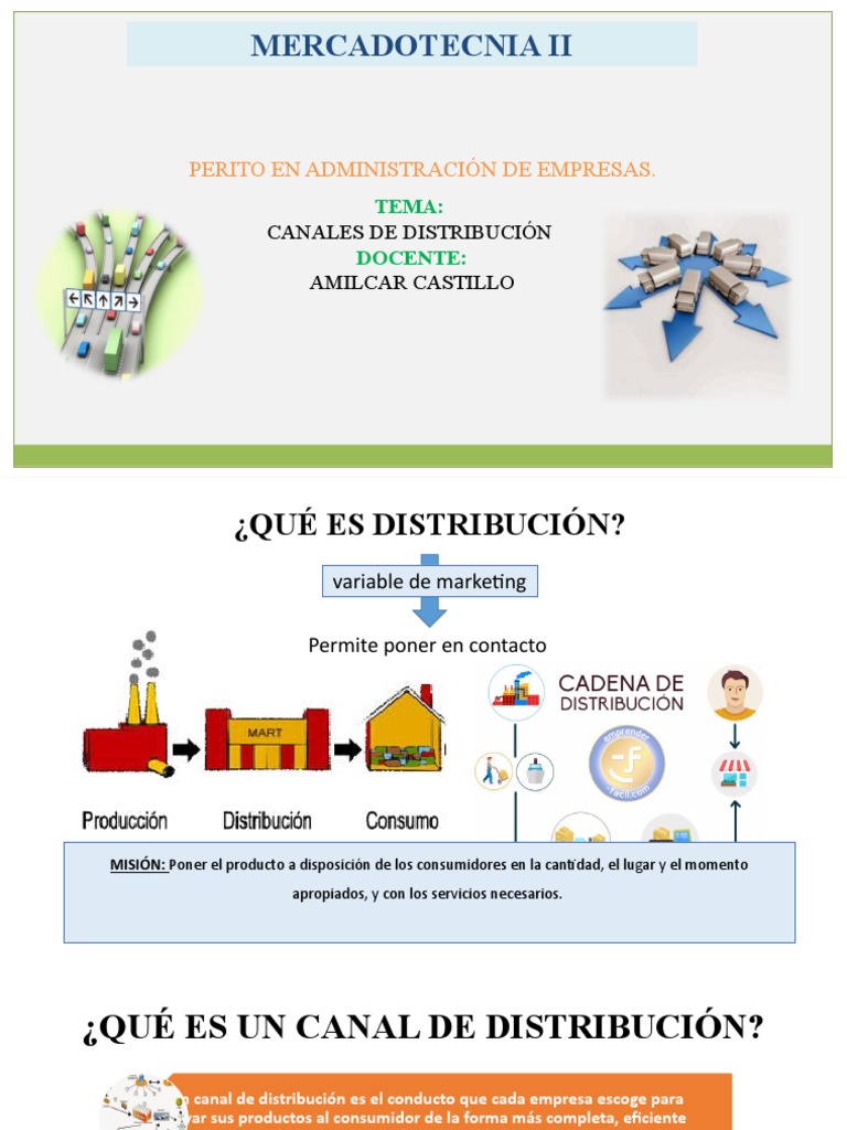 CANALES DE DISTRIBUCION | PDF | Marketing | Mercado (economía)