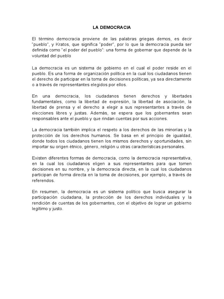 Orígenes y Principios de la Democracia | PDF