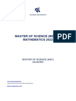Master of Science MSC in Mathematics 2022