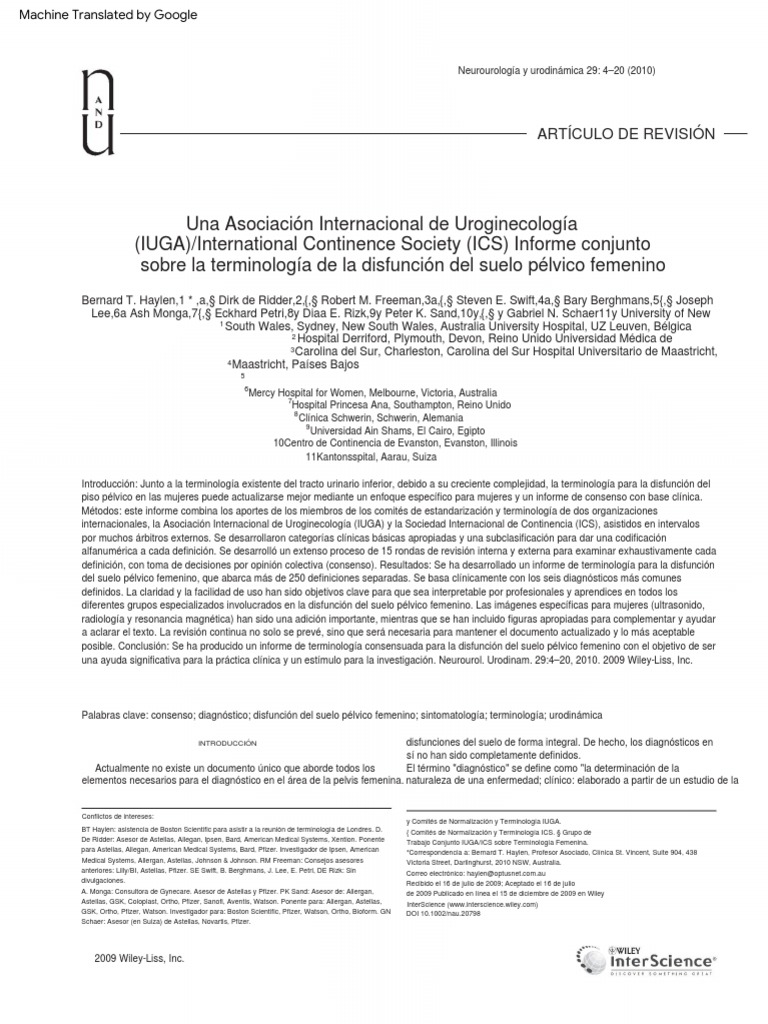 IUGAICS Joint Report On The Terminology For Female Pelvic Floor ...