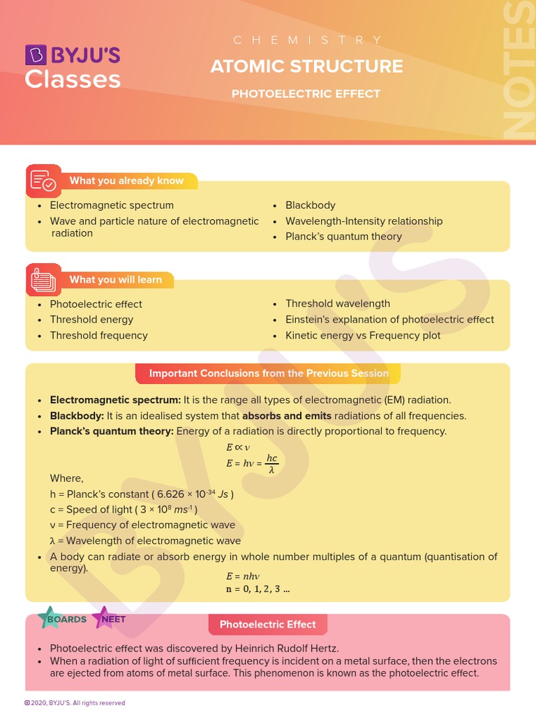 4-Photoelectric Effect | PDF | Photoelectric Effect | Electromagnetic ...