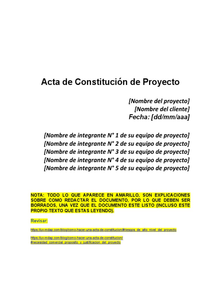 Acta de Constitución del Proyecto Mobike | PDF | Ingeniería de software ...