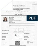 Certificado de Nacimiento Daniela