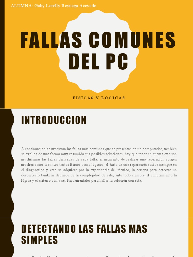 Fallas Comunes Del Pc Pdf Hardware De La Computadora Microprocesador
