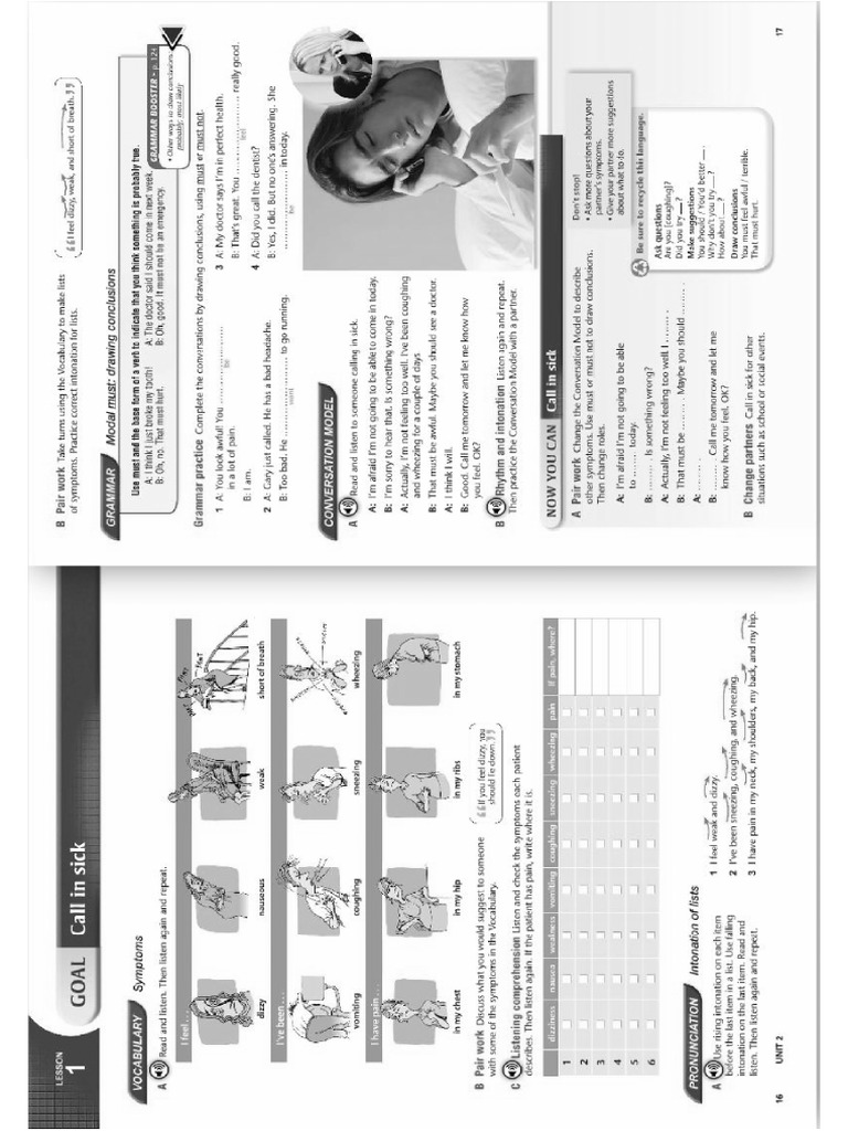 call in sick intermediate PDF