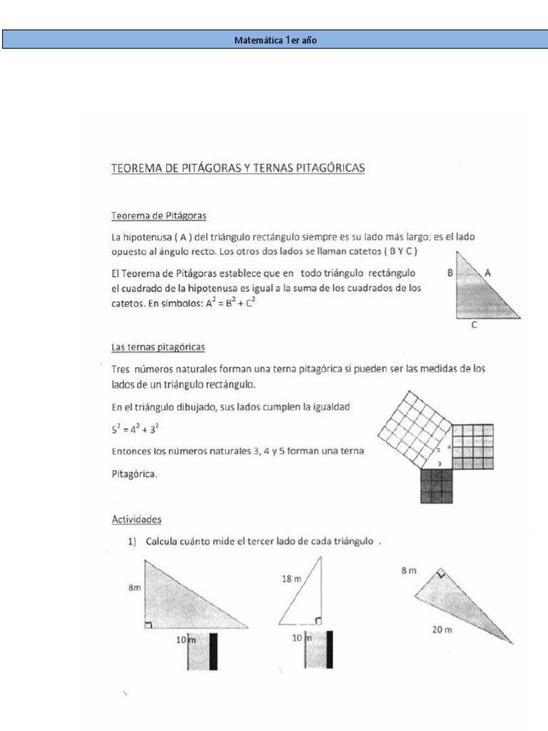 Teorema de Pitágoras | PDF