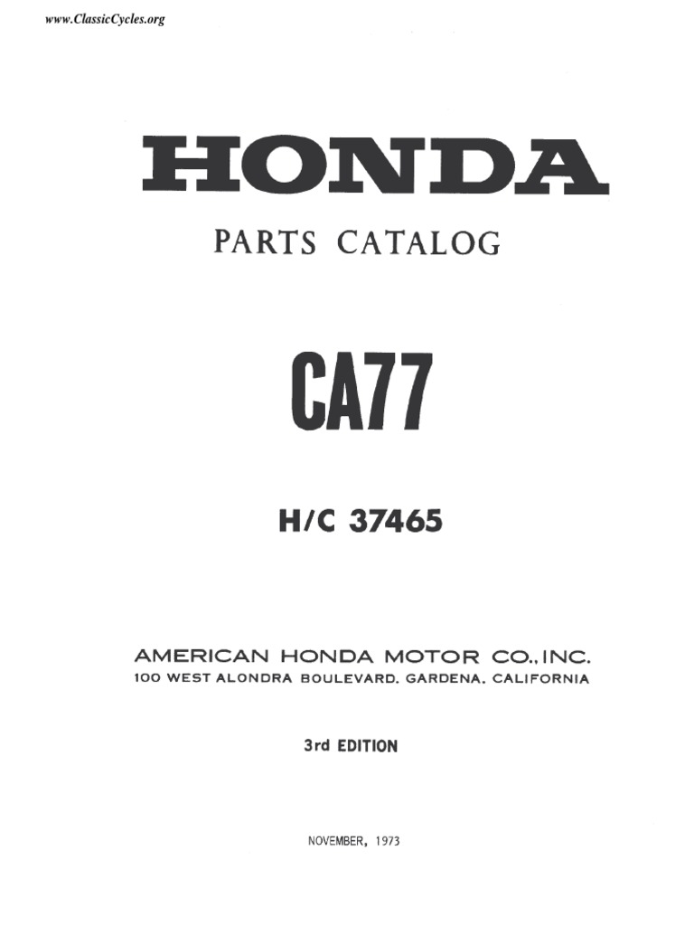 HONDA DREAM 50 サービスマニュアル　パーツリス卜　カタログ Honda Dream 305 Parts & Diagrams | PDF | Vehicle Technology