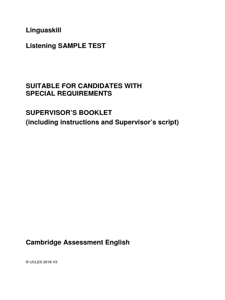 Linguaskill Listening Test Guide | PDF