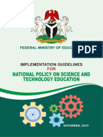 Implementation Guidelines For National Policy On Science and Technology Education
