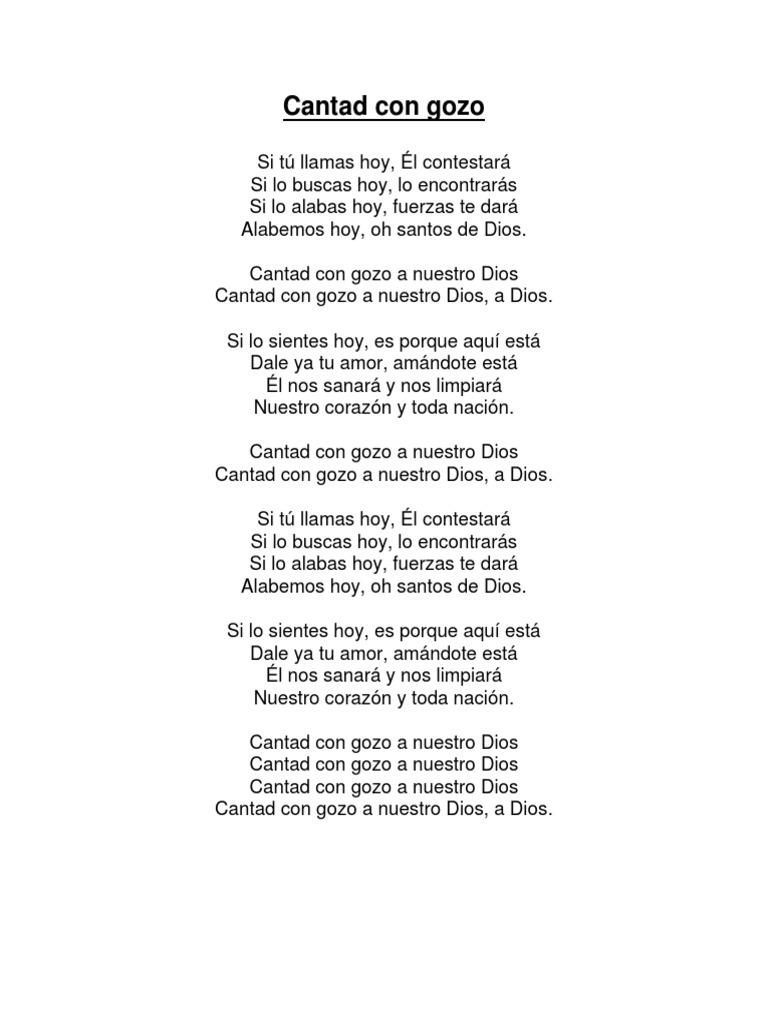 Canto de Gozo a Nuestro Dios | PDF