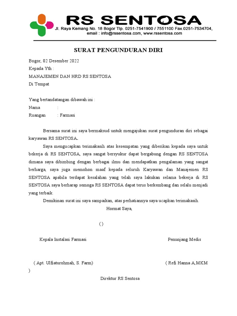Surat Pengunduran Diri | PDF