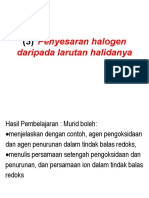 Penyesaran Halogen Daripada Larutan Halidanya