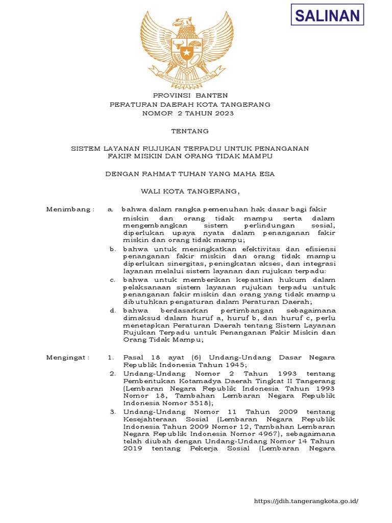 Perda No 2 Tahun 2023 | PDF