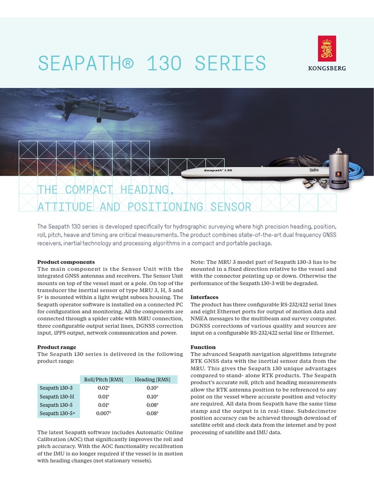 110-0034148a Datasheet Seapath130 Apr23 | PDF | Inertial Navigation ...