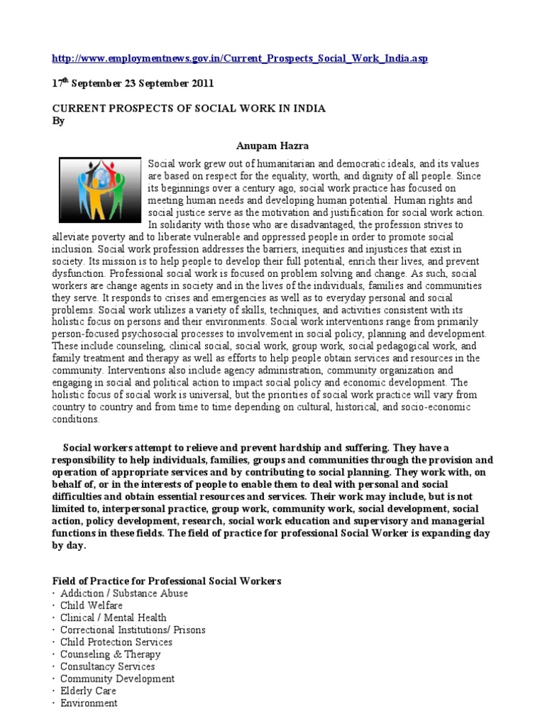 Social Work Careers in India | PDF | Social Work | Non Governmental ...