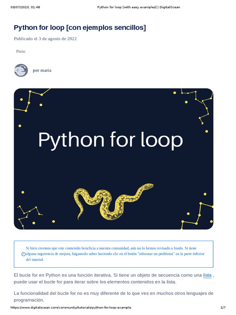 Guia Educativa Python - Python For Loop (With Easy Examples) | PDF ...