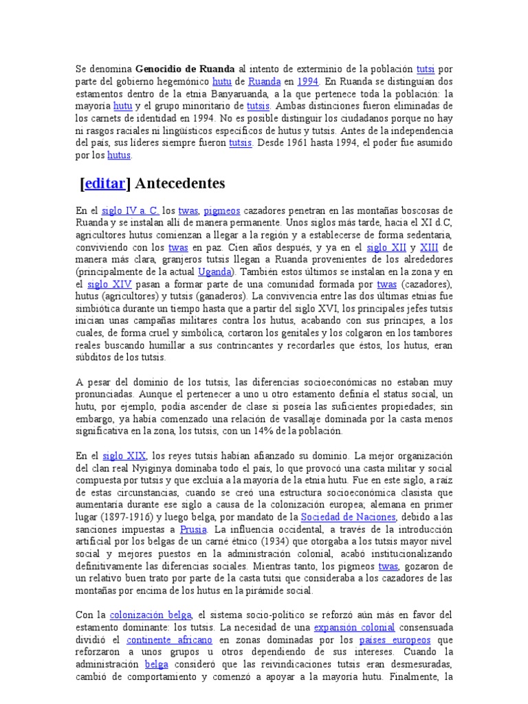 Genocidio de Ruanda | PDF | Genocidio de Ruanda | Ruanda