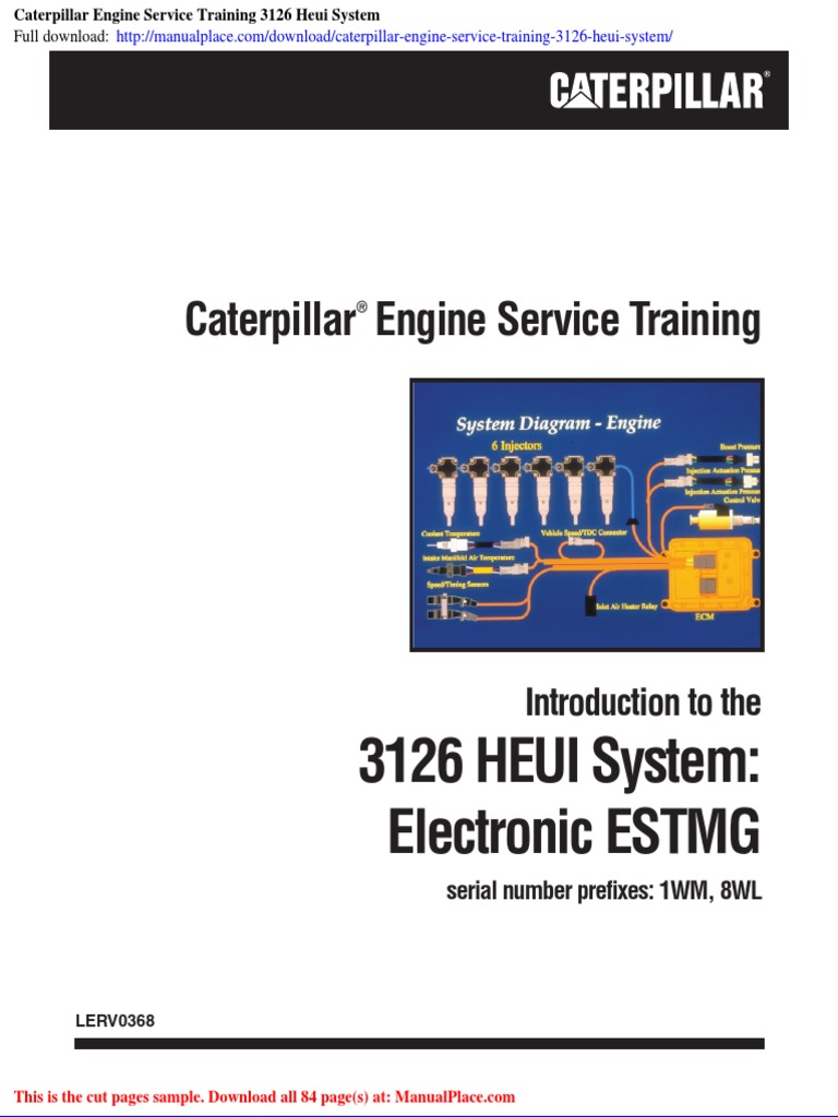 Caterpillar Engine Service Training 3126 Heui System PDF Fuel Injection Vehicles