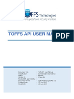 TOFFS API USER MANUAL v1.0