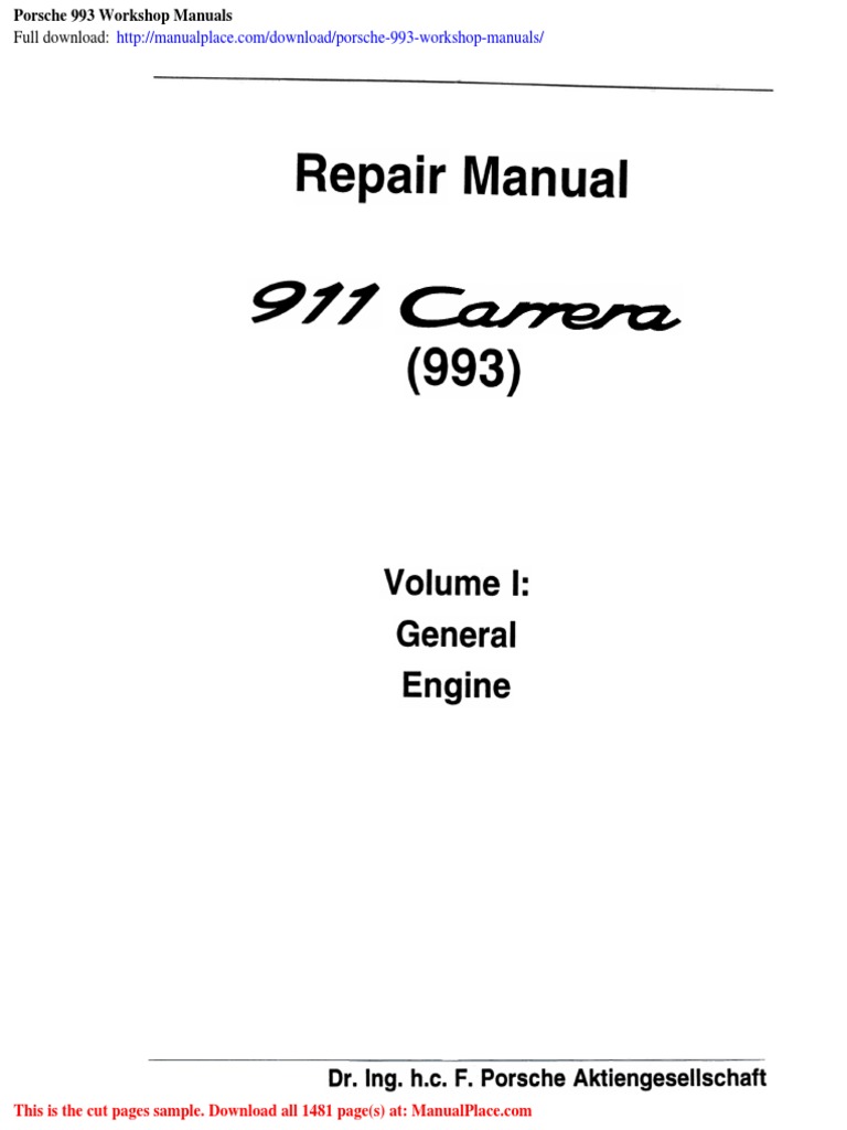 Porsche 993 Workshop Manuals | PDF | Internal Combustion