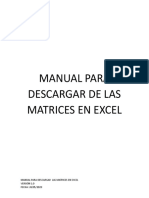 Manual de Descarga de Las Matrices en Excel