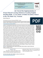 8th Graders' Attitude Toward The Implementation of Project-Based Learning Method in Teaching English Reading Skills. A Case Study at Public Secondary School in Ho Chi Minh City, Vietnam