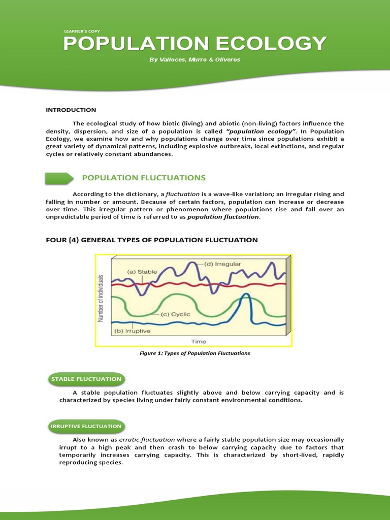 Population Ecology Part Ii Learners Pdf Genetic Diversity Genetics