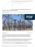 En Julio Se Daría El Primer Paso para Interconexión Eléctrica Con Ecuador, ¿Qué Significa para Perú - ECONOMIA - GESTIÓN