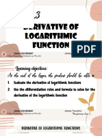 Lesson 3.3 Derivative of Logarithmic Functions 1