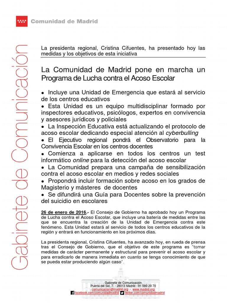 Programa de Lucha Contra El Acoso Escolar | PDF | Suicidio | Salud mental