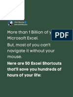 50 Excel Shortcuts PDF