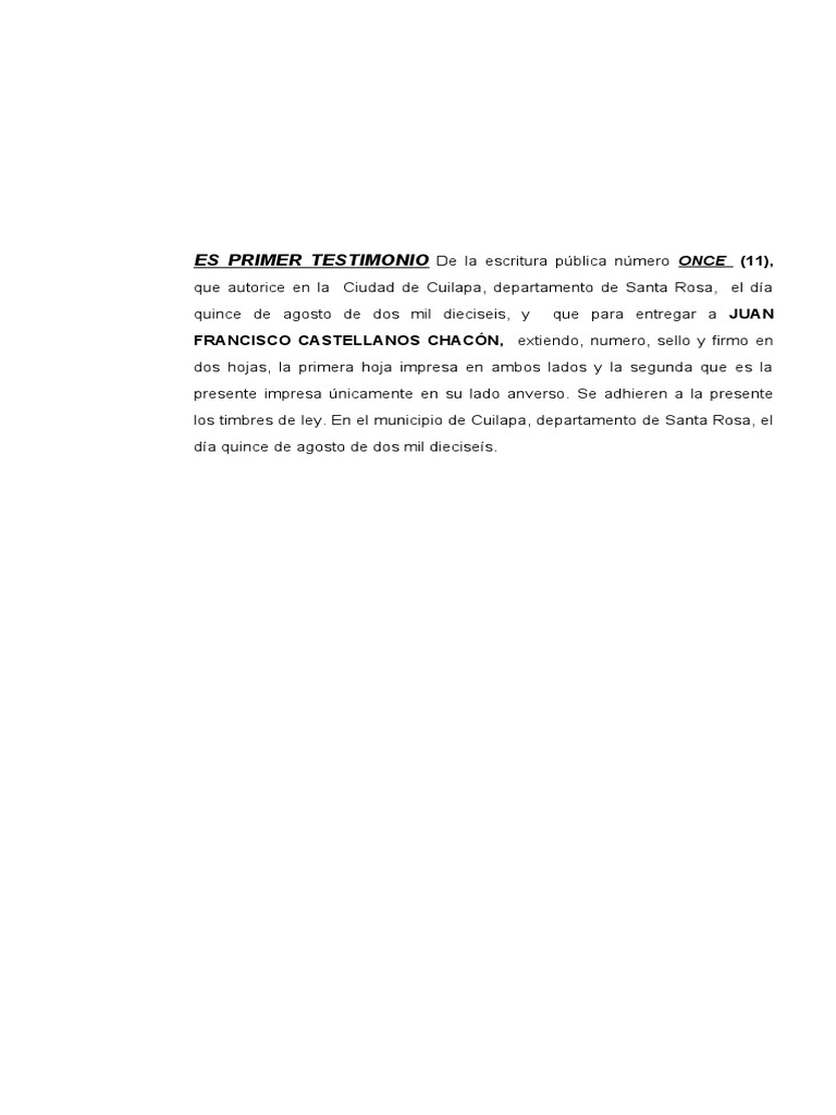 Es Primer Testimonio PDF