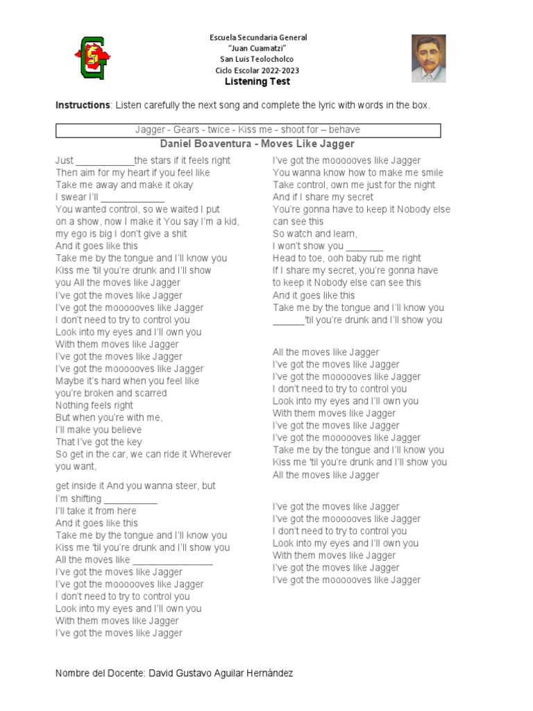 Examen Ingles 2° Primer Trimestre PDF