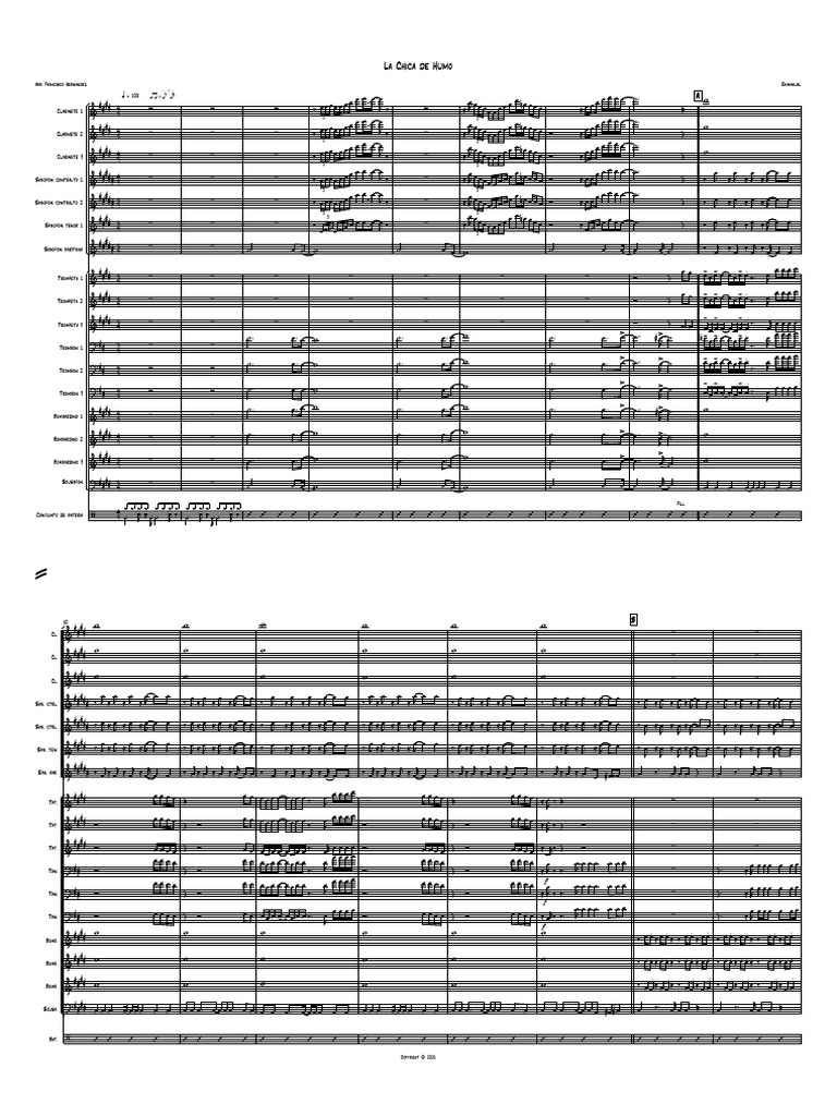 La Chica de Humo Partitura y Partes PDF