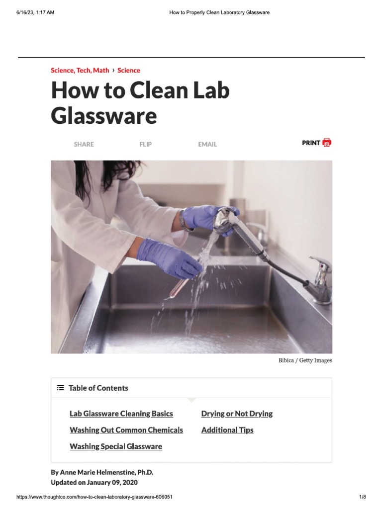 How To Properly Clean Laboratory Glassware PDF