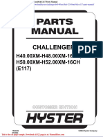 Hyster Challenger h40 00xm16ch 52 00xm16ch E117 Parts Manual