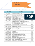 QC Drive - List of Courses and Rules