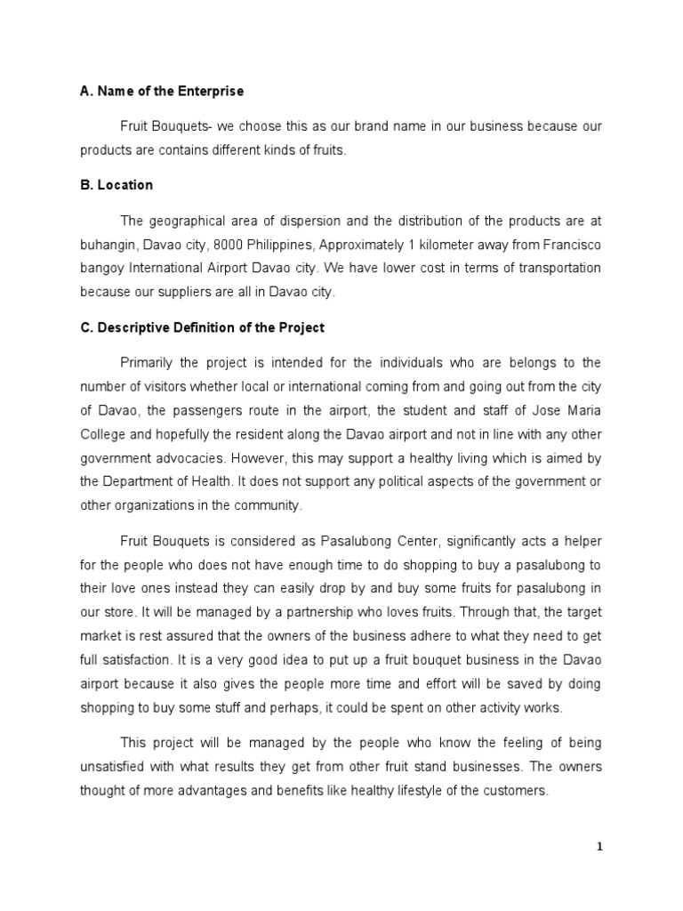 Fruit Stand Business Feasibility Study PDF Expense Marketing