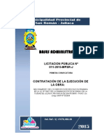 Bases Administrativas: Licitacion Pública #011-2015-MPSR-J