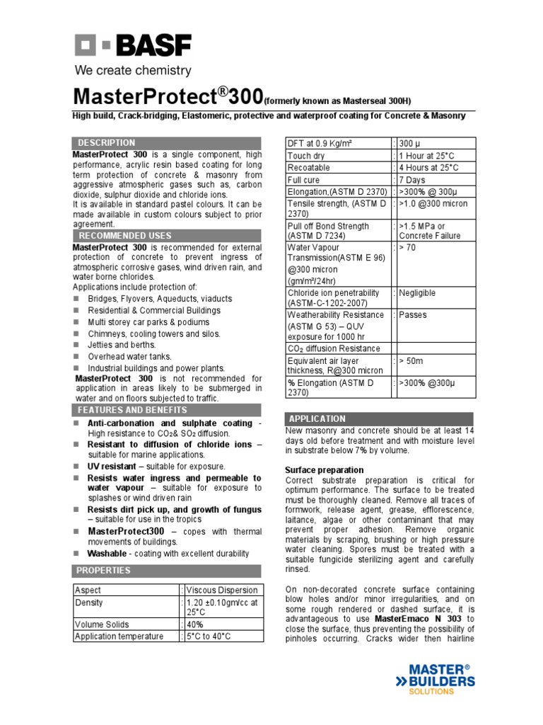 MasterProtect 300 v2 PDF Concrete Water