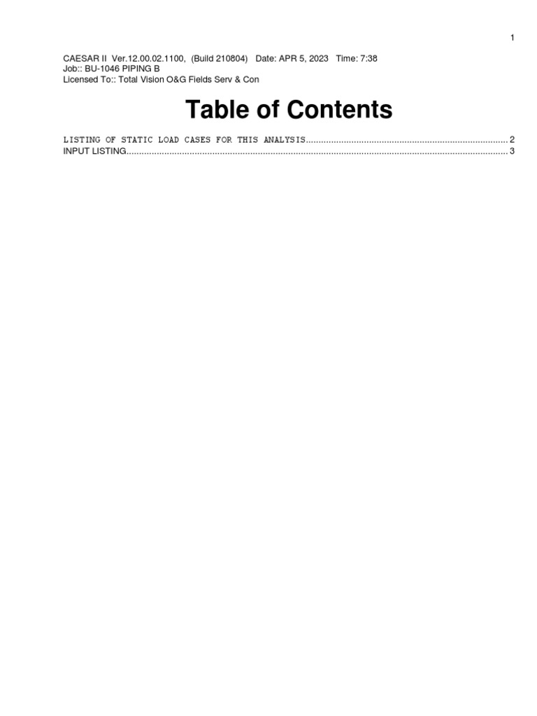 Static Load Cases for Piping Analysis | PDF | Mechanical Engineering ...