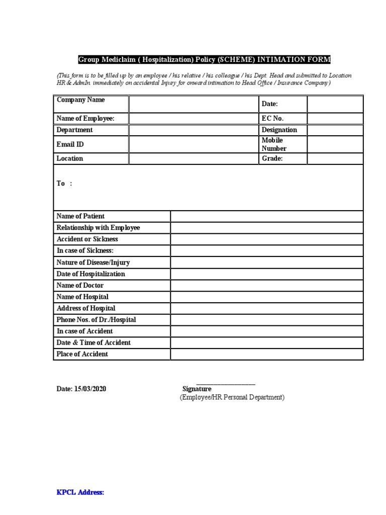 1-GMC Intimation Form | PDF
