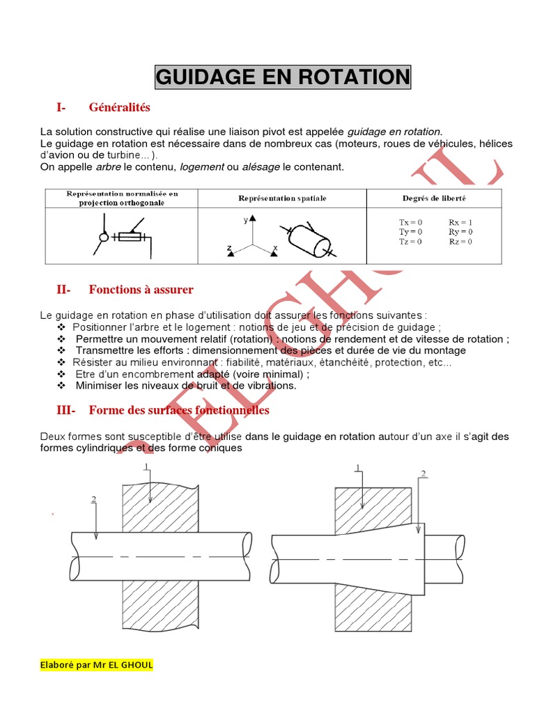 Guidage en rotation et coussinets mécaniques | PDF | Palier (mécanique ...